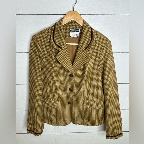 Vintage Gotcha Covered Blazer Western Jacket Houndstooth Size 12 Made in USA - Picture 1 of 7